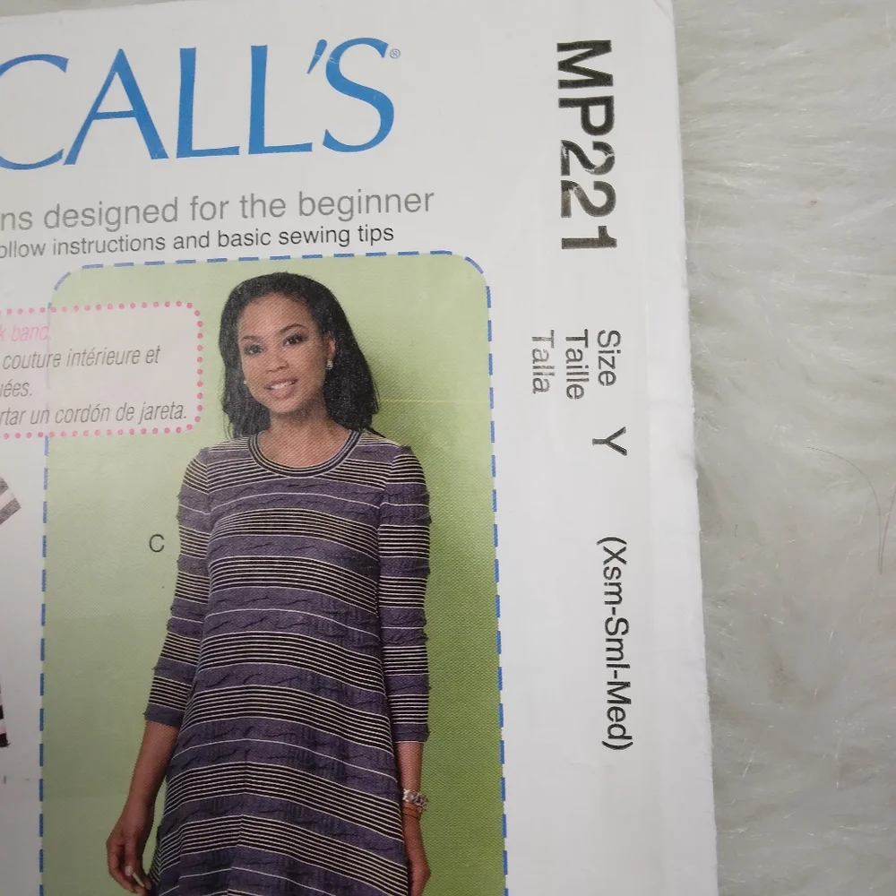 MCCALL'S MP221 Sz XS-M Learn To Sew For Fun Misses' Pullover Dress In Variations